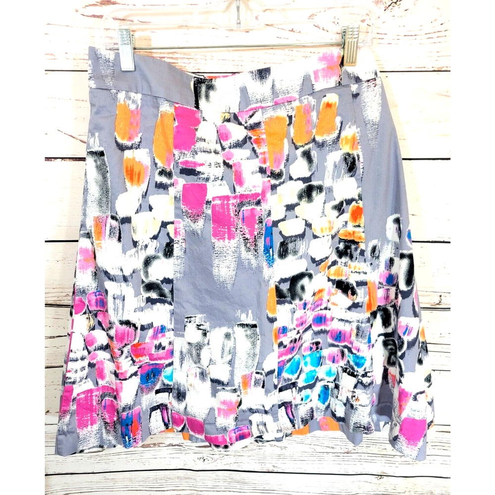 Lane Bryant Multicolor Paneled‎ Wearable Art A-Line Skirt Women's Plus Size 26